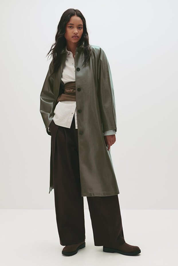 Vinil efektli trençkot - 3