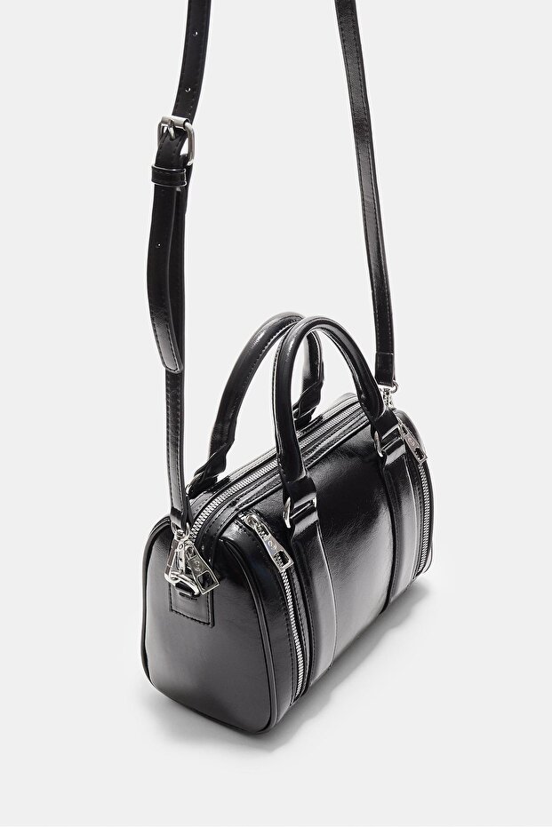 حقيبة جلدية بسحابات - 3