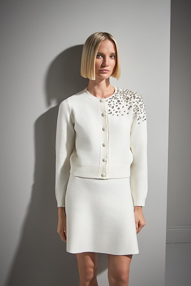 Kloş Mini Triko Etek - 3