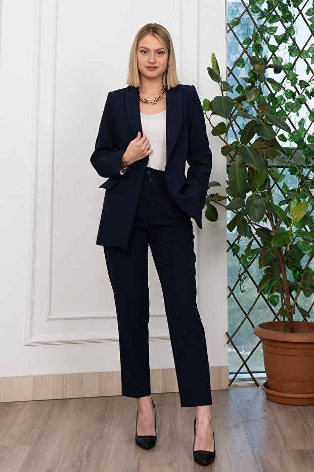 طقم بنطلون وسترة كلاسيكية منقوشة من أستاري 1273 - 1