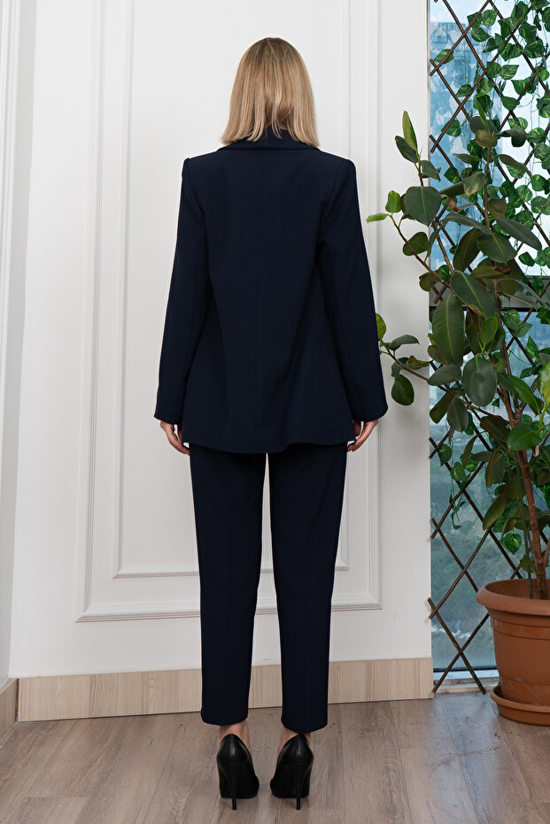 طقم بنطلون وسترة كلاسيكية منقوشة من أستاري 1273 - 4