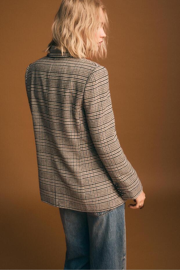 Ekose regular kesim blazer - 5