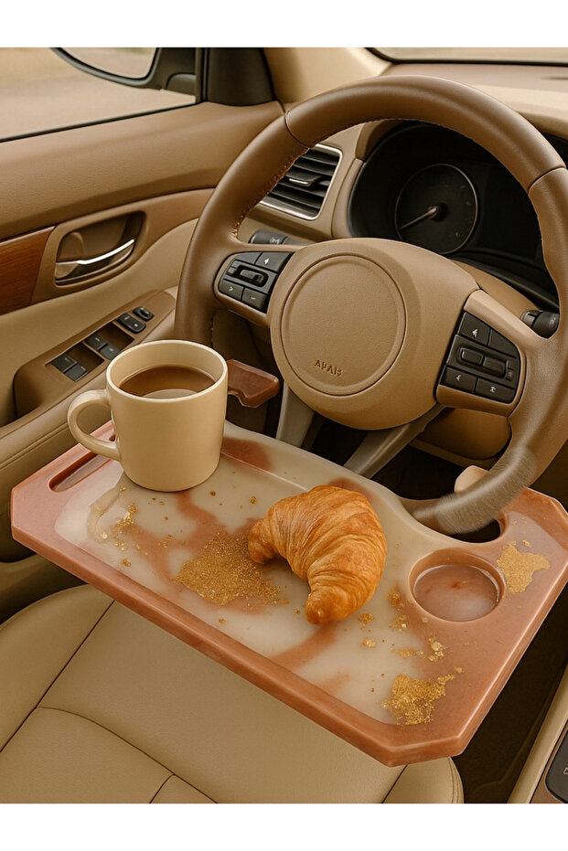 Car Steering Wheel Tray, Double-Sided Eating and Working Tray, Stand, Car Laptop Tray