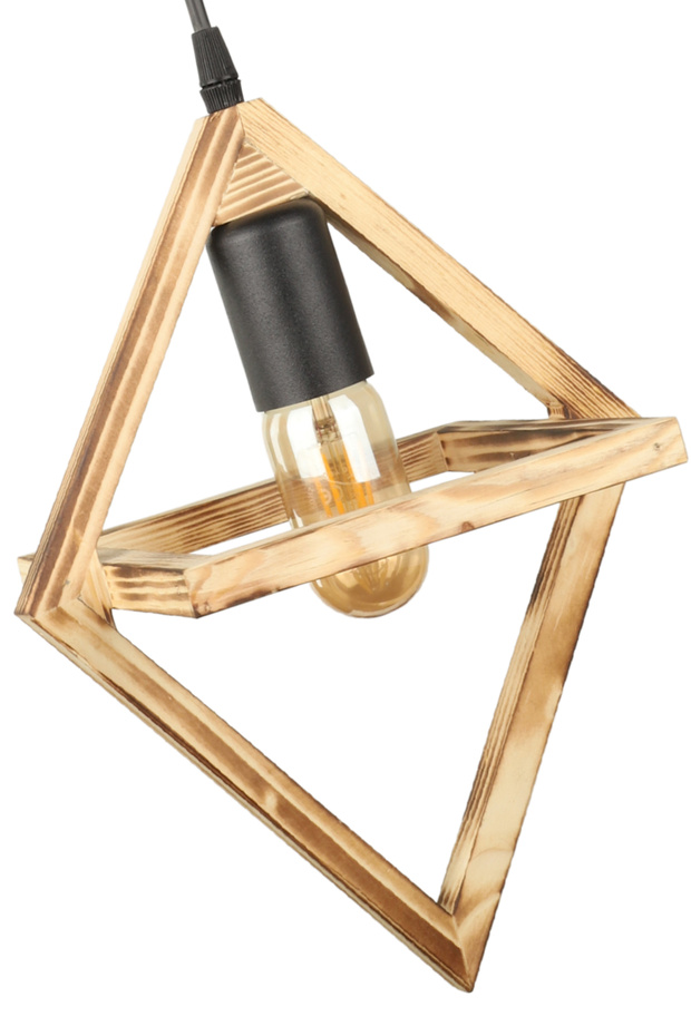 Prizma 3.Lü Ahşap Avize - 3