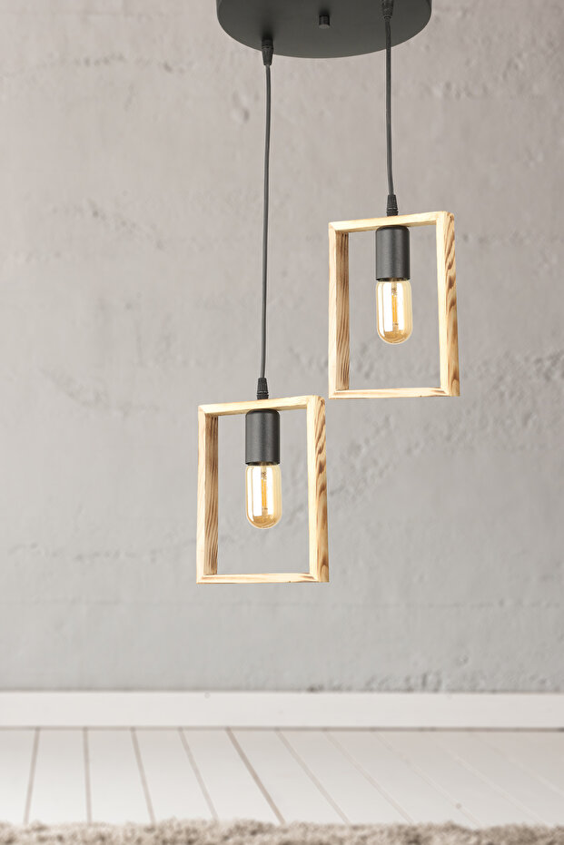 Formen 2.Li Ahşap Avize - 1