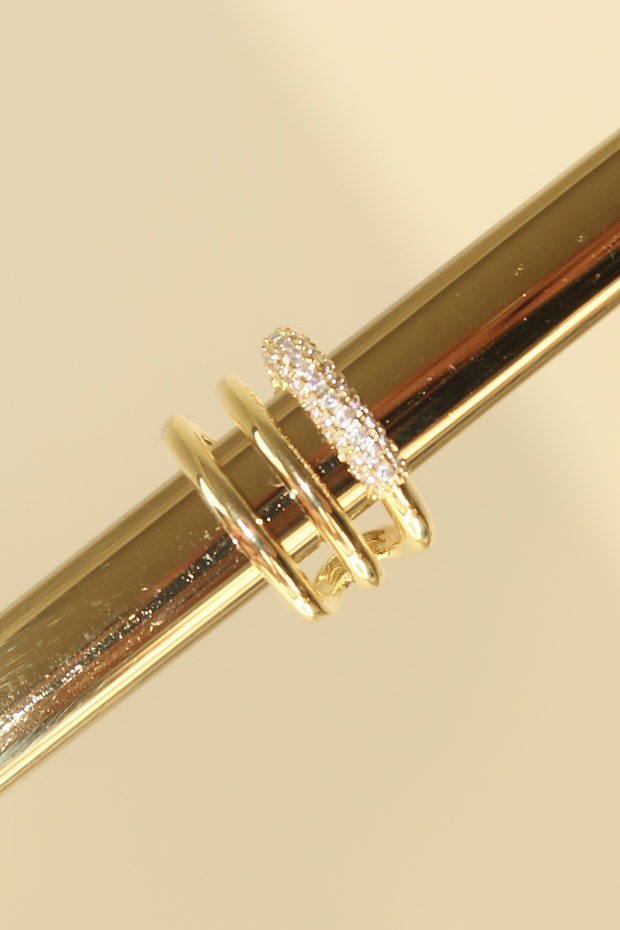 Gold Earcuff Küpe - 2