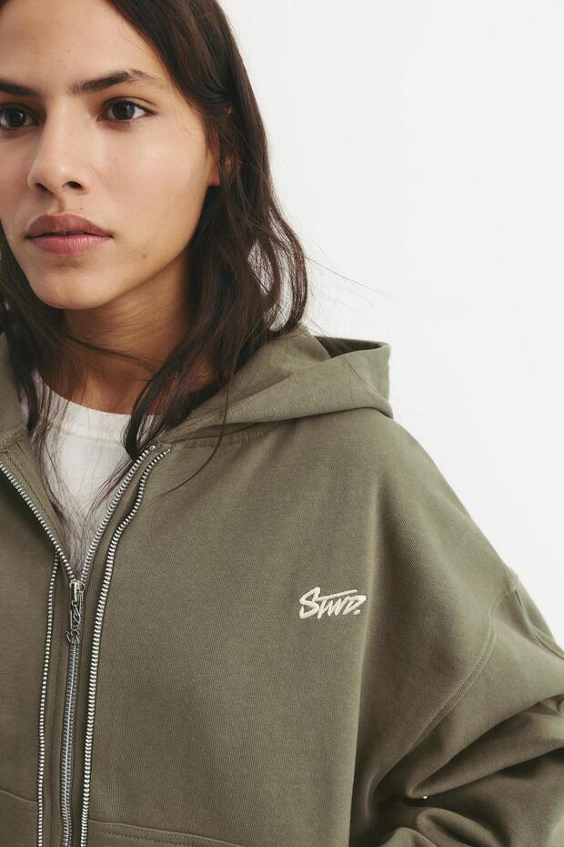 Çift fermuarlı kapüşonlu sweatshirt - 5