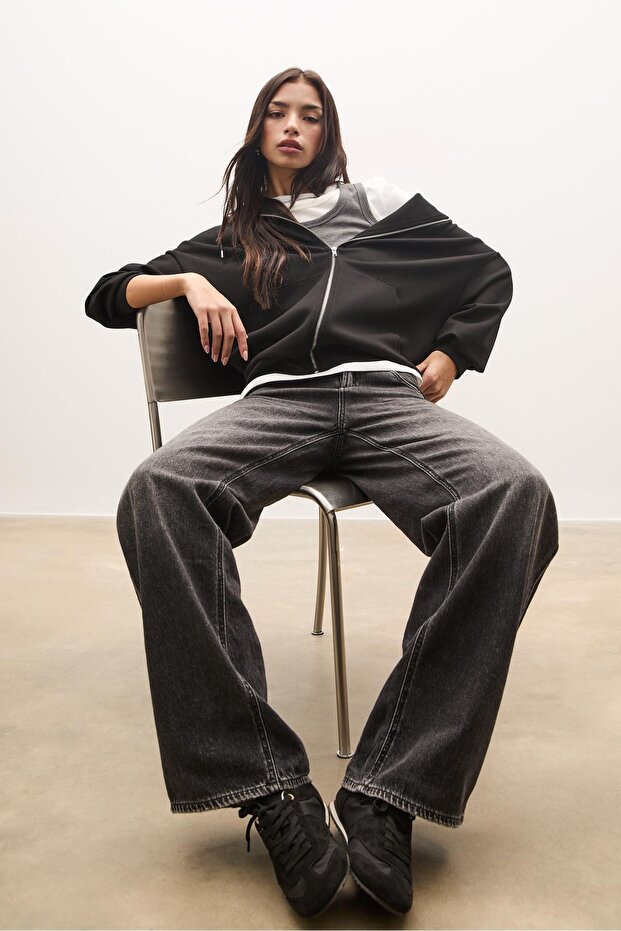 Oversize kapüşonlu sweatshirt - 2