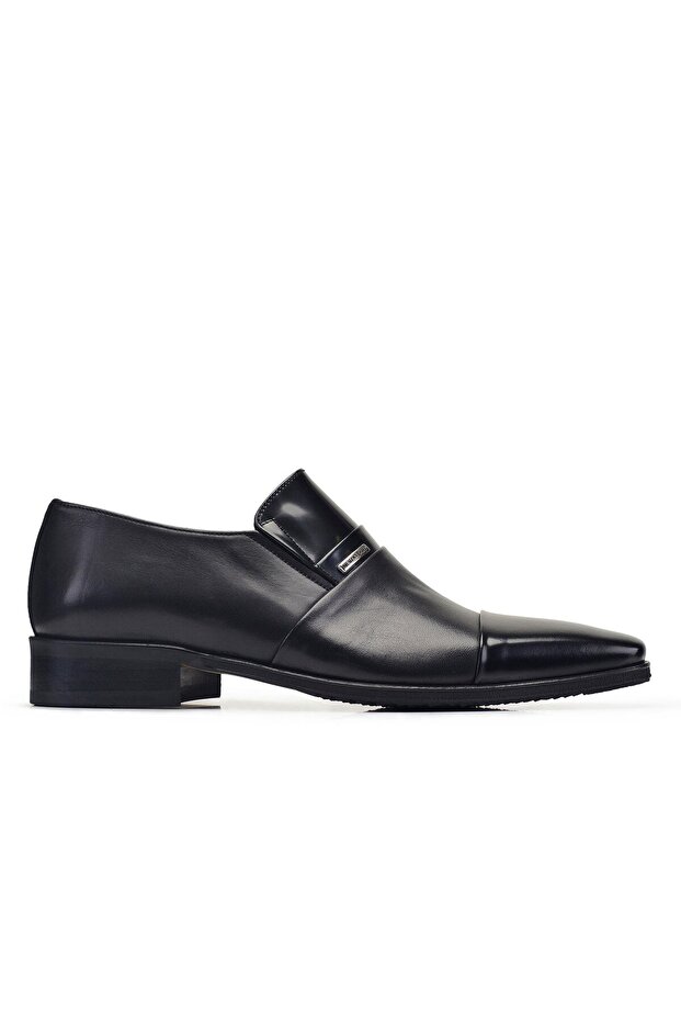 Black Laceless Winter Men's Shoes -75584-