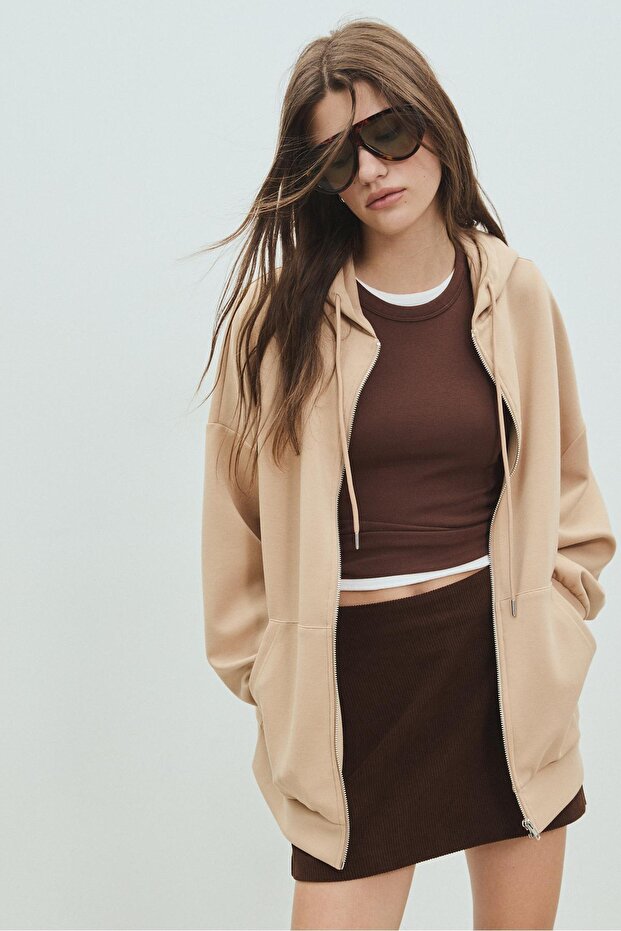 Oversize kapüşonlu sweatshirt - 1