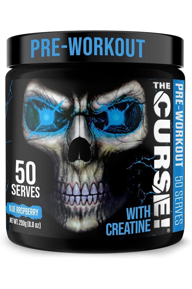 The Curse! Pre Workout Powder for Men & Women, Blue Raspberry Flavor
