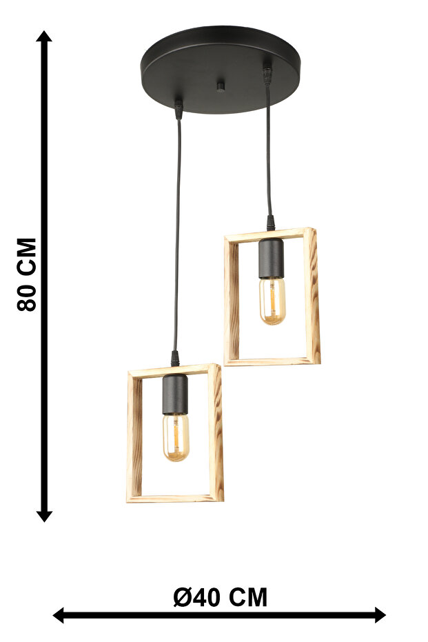 Formen 2.Li Ahşap Avize - 4