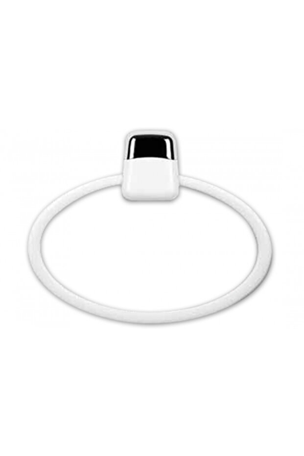 Cuier pentru prosop oval alb - 1