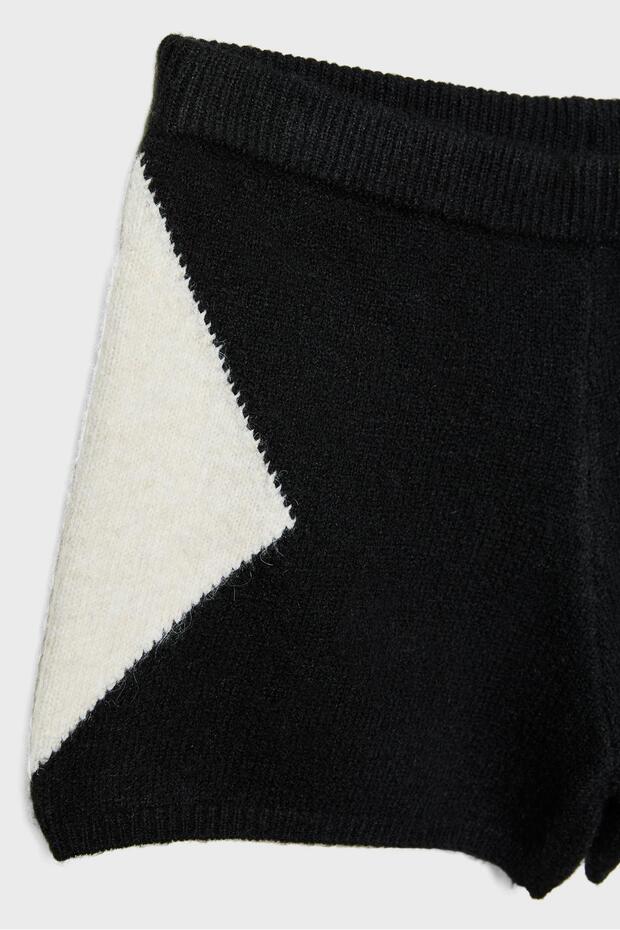 Baklava desenli örgü şort - 8