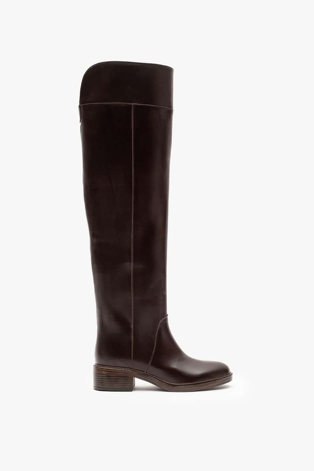 Tracy Brown Leather Women's Over-The-Knee Boots