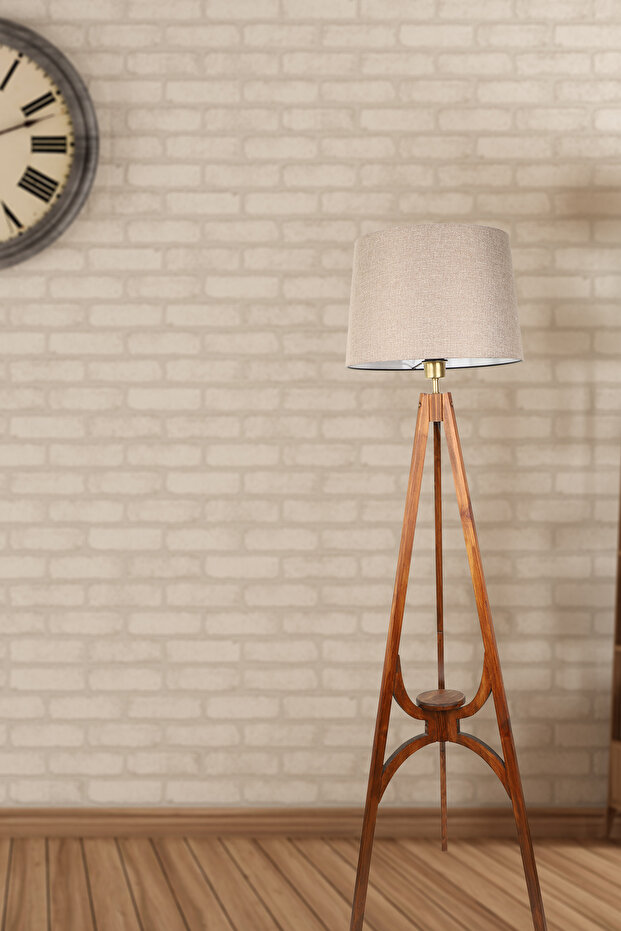 Solen Ahşap Lambader No:03 Hasır Şapka - 1