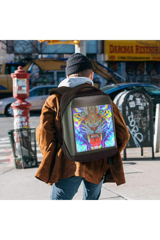 Pixel Led Ekranlı Akıllı Sırt Çantası Işıklı Okul Ve Laptop Bölmeli Powerbank Hediyeli - 5