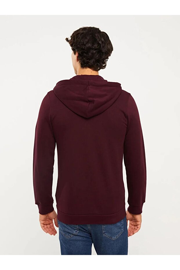 Rahat Kalıp Kapüşonlu Erkek Spor Hırka - 4