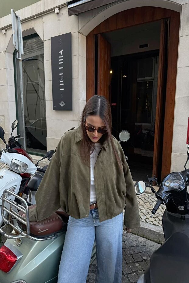 Suede Look Bomber Jacket - 6