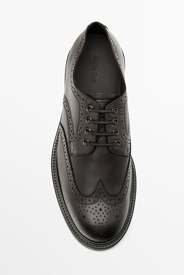 Nappa deri brogue ayakkabı - 3
