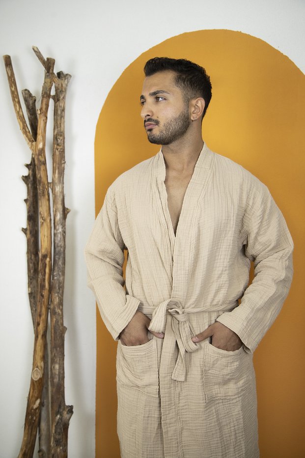 4 Layer Muslin Bathrobe - Unisex 100% Cotton Bathrobe
