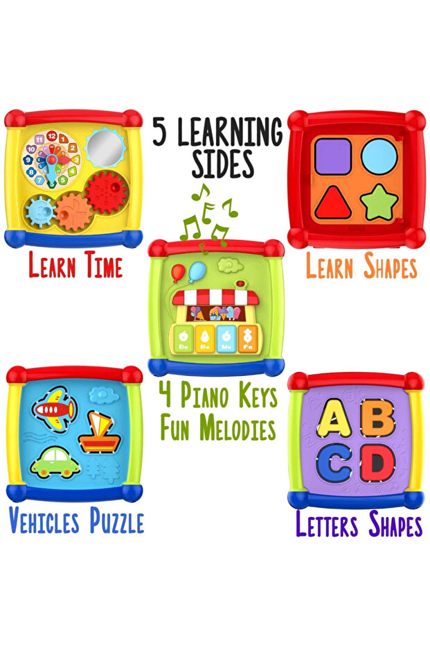 - لعبة تعليمية على شكل مكعب أنشطة للأطفال - متعددة الألوان - 4