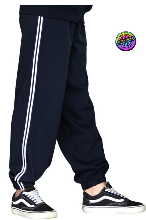 Girls' Double Stripe Sweatpants Relaxed Fit Sports Pants