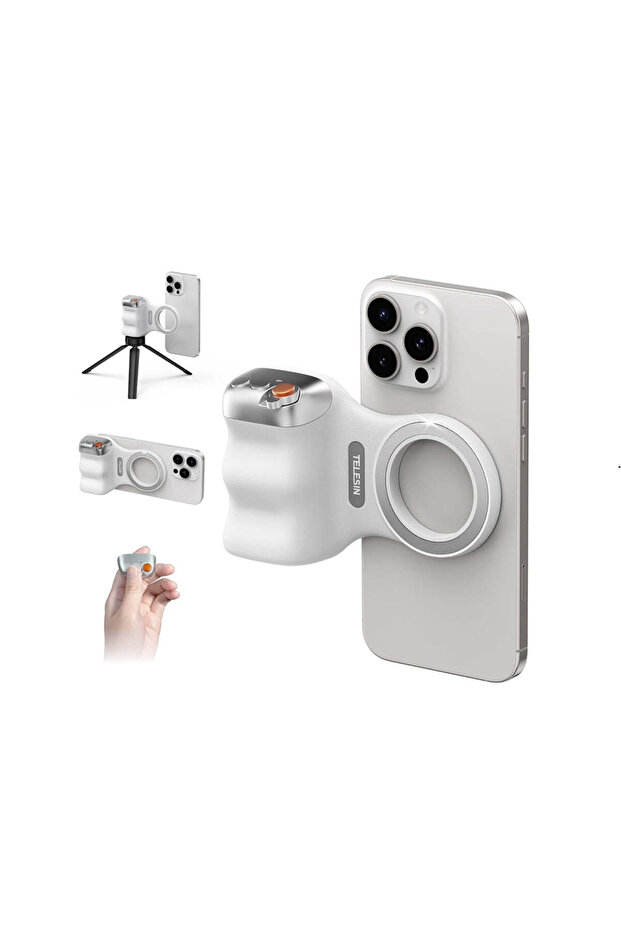 DSLR Style Magnetic Phone Camera Grip with Detachable Wireless Shutter by