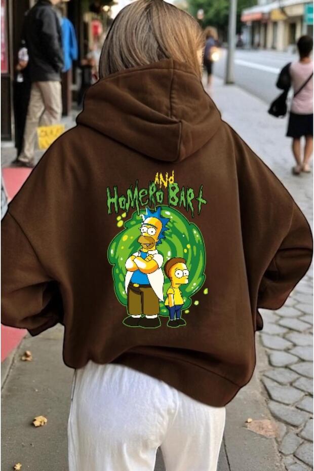Unisex Homera Bart Colorful Custom Printed Cotton Oversize Hooded Sweatshirt