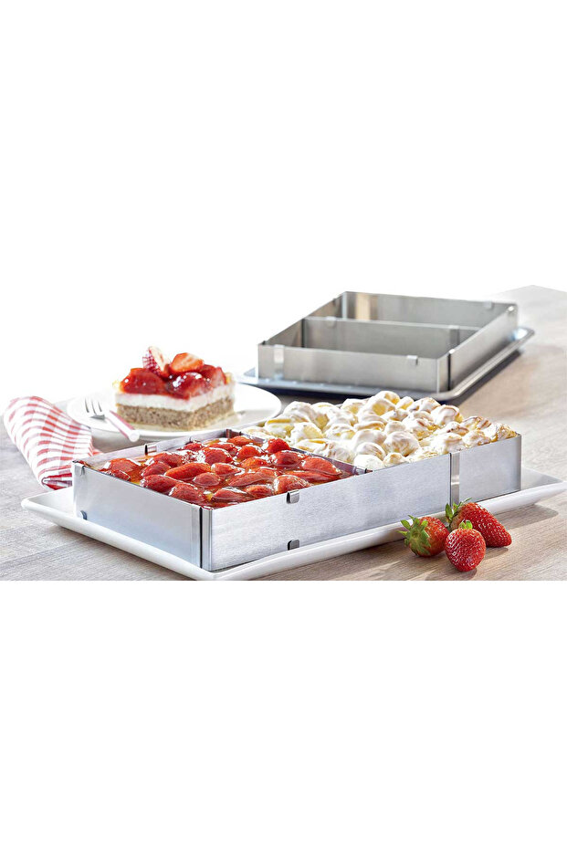 KINGHOFF KH-1907 RECTANGULAR ADJUSTABLE CAKE RIMS - 4