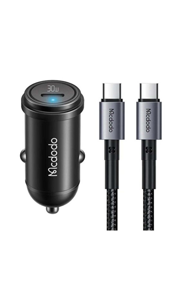 CC-7493 30W 1C PD Fast Car Charger+ Type-C to Type-C Cable 1.2m