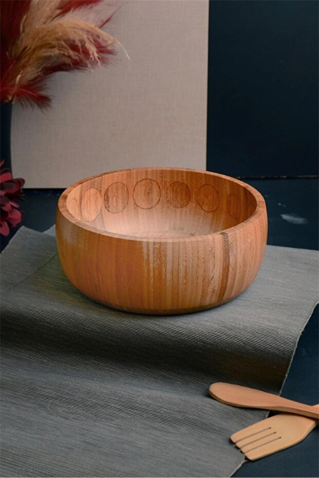 Bamboo Acacia Large Bowl Wooden Salad Bowl 700822