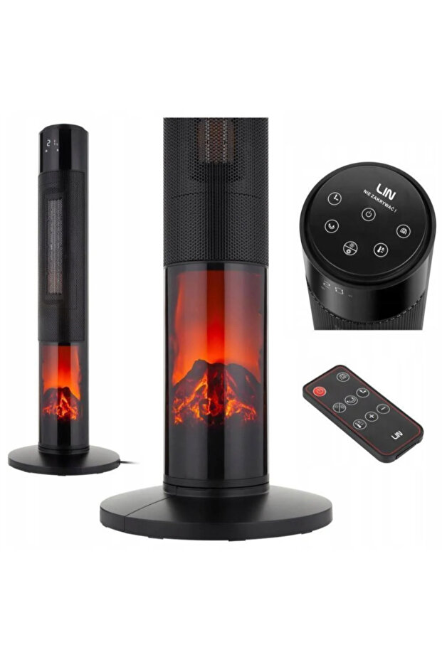 2000W Vertical Decorative Electric Fireplace - 3