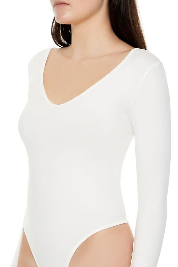 Dikişsiz V Yaka Bodysuit - 4