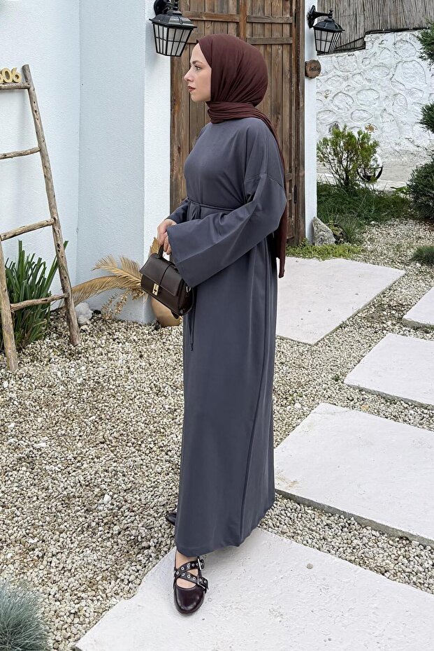 فستان بخيطين أنثراسايت - 6