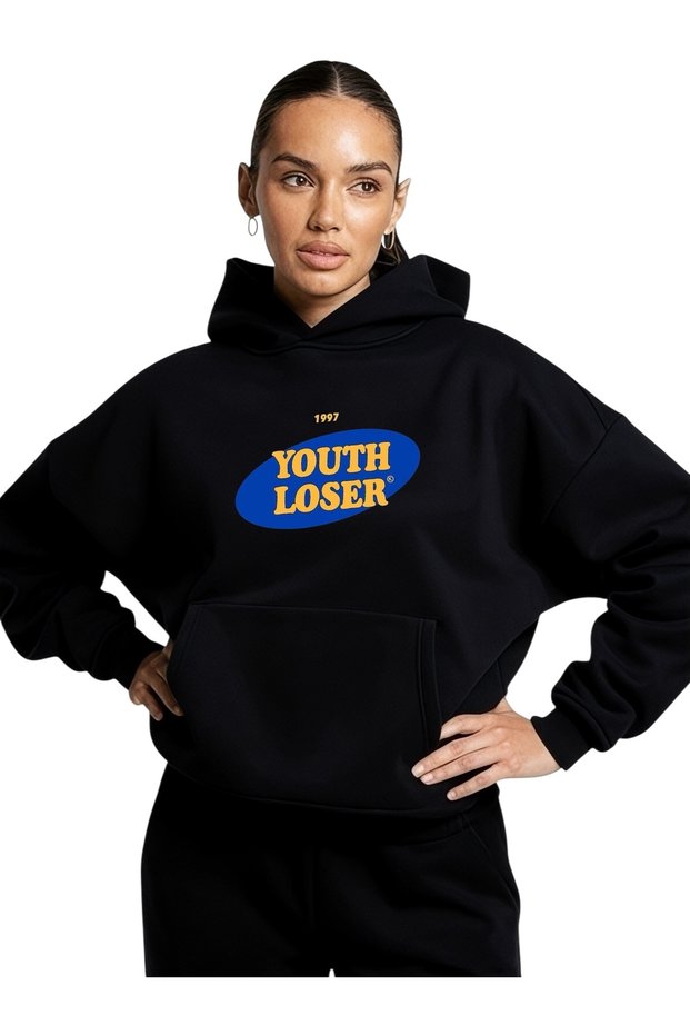 Unisex Youth Loser Colorful Custom Printed Cotton Oversize Hooded Sweatshirt