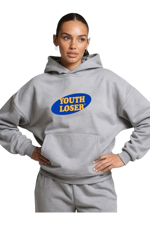Unisex Youth Loser Colorful Custom Printed Cotton Oversize Hooded Sweatshirt