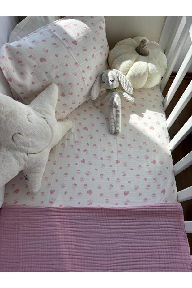 100% Cotton Baby Muslin Sleeping Set with 4 Layers of Muslin Blanket