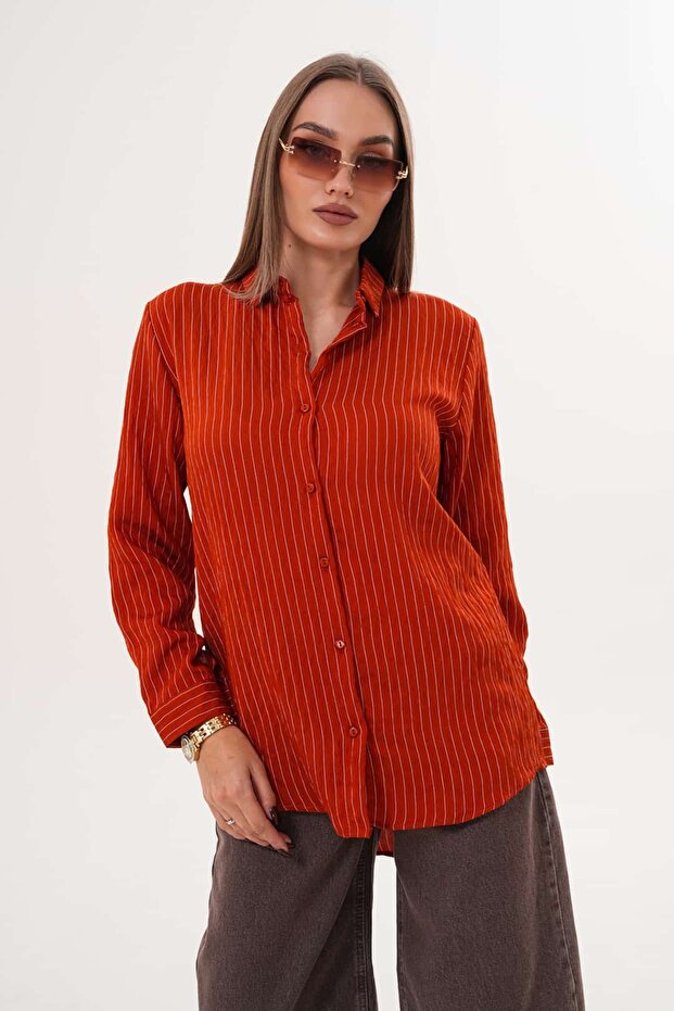 Çizgili Basic Gömlek - 3