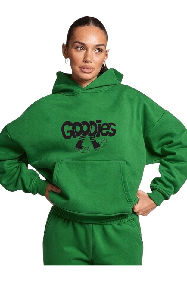 Unisex Goodies Colorful Custom Printed Cotton Oversize Hooded Sweatshirt