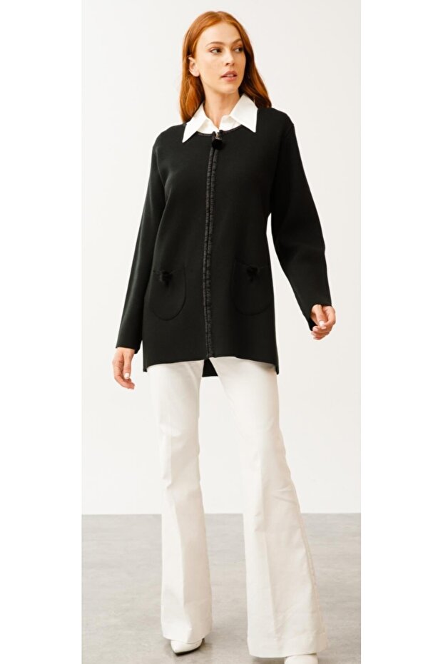 SİMLİ PONPONLU CEKET - 3