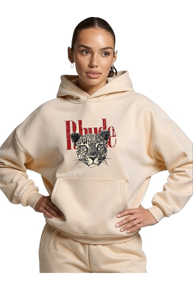 Unisex Rhude Tiger Colorful Custom Printed Cotton Oversize Hooded Sweatshirt