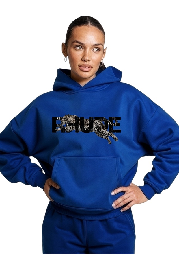 Unisex Rhude Kaplan Black Color Custom Printed Cotton Oversize Hooded Sweatshirt