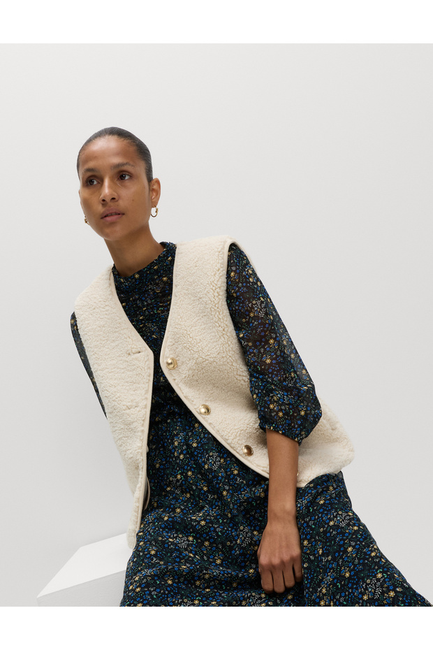 Borg Düğmeli Yelek - 6