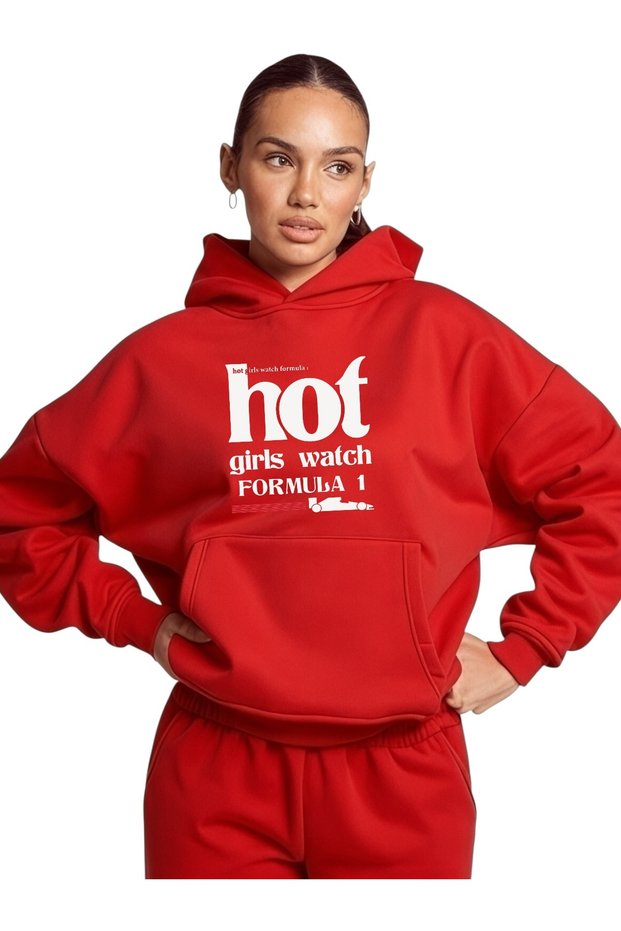Unisex Hot Girls Formula Colorful Custom Printed Cotton Oversize Hooded Sweatshirt