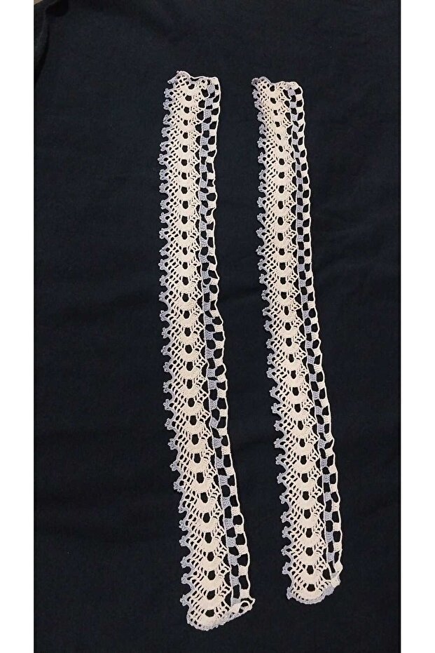 Handcrafted Dowry Towel Border Hand Knitted from Cotton Yarn Crochet/Hand Embroidery/Handmade/50 cm
