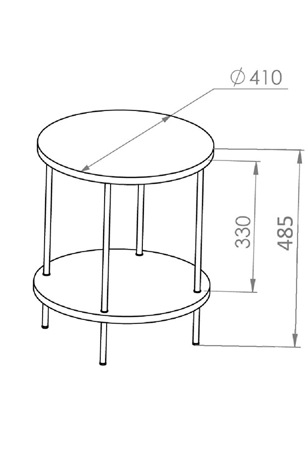 - Side Table with Shelf - 4