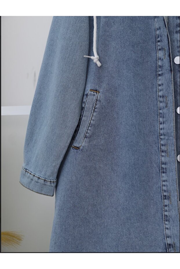 Kapşonlu Kot Kap - 2