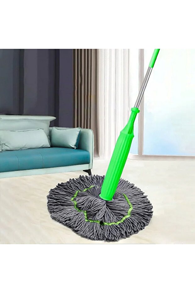 Quick-Wring Mop, Super Absorbent, 360° Rotation, Ergonomic Design, Wet and Dry - 5