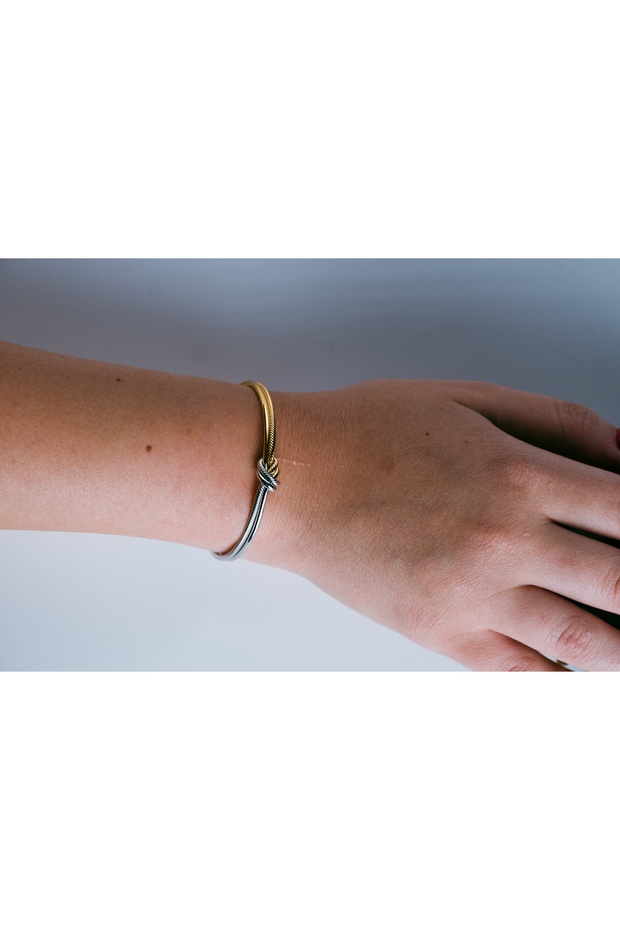 سوار رفيع ذو عقدتين بلونين - 4